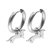 SUSHANG Dachshund Earrings Sausage Dog Earrings Stainless Steel Metal Creative Personality Fashion Jewelry